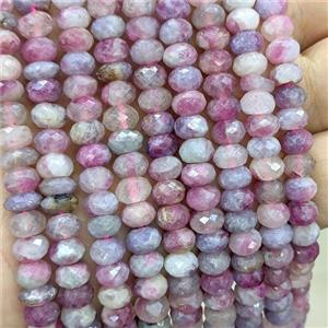 Natural Pink Rubellite Tourmaline Beads Faceted Rondelle, approx 5x7mm [GB24385]