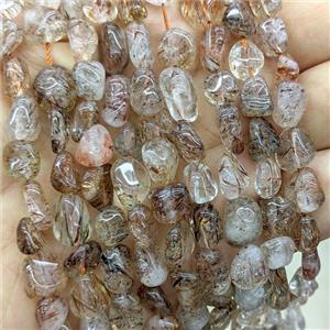 Natural Black Golden Super7 Rutilated Quartz Chips Beads Freeform, approx 7-9mm [GB24397]