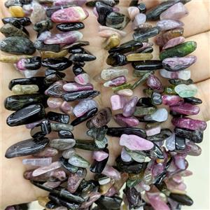 Natural Multicolor Tourmaline Chips Beads Freeform Topdrilled, approx 5-16mm [GB24416]