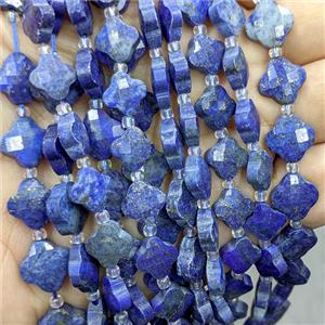 Natural Blue Lapis Lazuli Clover Beads Faceted, approx 12mm, 27pcs per st [GB24466]