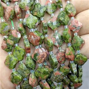 Natural Unakite Clover Beads Faceted, approx 12mm, 27pcs per st [GB24472]