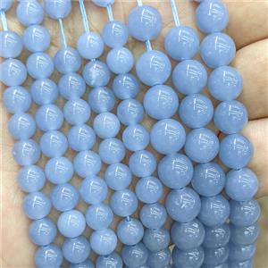 Natural Blue Angelite Beads Smooth Round, approx 8mm [GB24475-8MM]