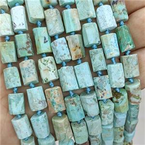 African Turquoise Tube Beads Teal, approx 7-14mm [GB24481]