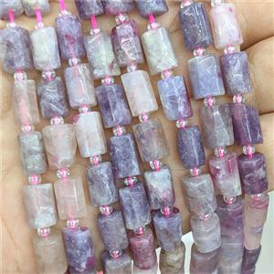 Natural Purple Tourmaline Tube Beads, approx 7-14mm [GB24486]