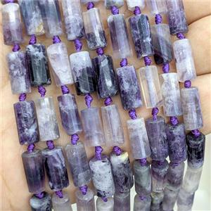 Natural Purple Fluorite Tube Beads, approx 7-14mm [GB24490]