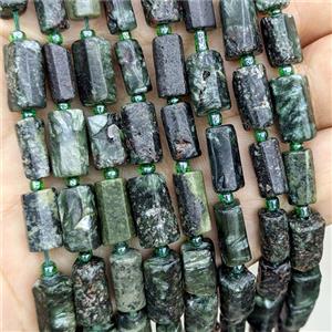 Natural Green Charoite Tube Beads, approx 7-14mm [GB24496]