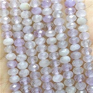 Natural Lt.purple Amethyst Beads Faceted Rondelle, approx 4x6mm [GB24499]