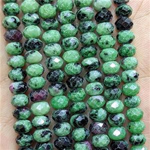 Natural Green Zoisite Beads Faceted Rondelle, approx 4x6mm [GB24502]