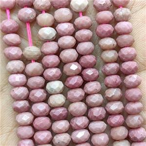 Natural Pink Wood Lace Jasper Beads Faceted Rondelle, approx 4x6mm [GB24529]