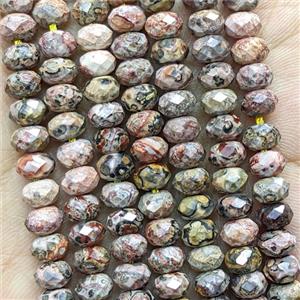 Natural LeopardSkin Jasper Beads Red Faceted Rondelle, approx 4x6mm [GB24531]
