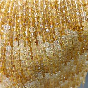 Natural Citrine Beads Yellow Faceted Cube, approx 7-8mm [GB24557-8MM]