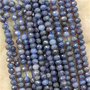 Natural Sapphire Beads B-Grade Blue Faceted Rondelle, approx 3x4mm [GB24558]