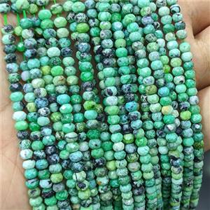 Natural Variscite Beads Beads Green Faceted Rondelle, approx 3x4mm [GB24560]