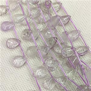 Natural Lt.purple Amethyst Teardrop Beads Topdrilled, approx 10x14mm, 24pcs per st [GB24573]