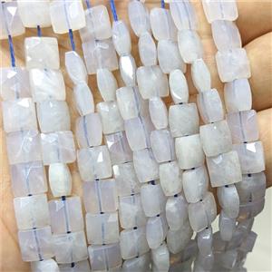 Natural Blue Scorolite Beads Faceted Square, approx 8mm [GB24590]