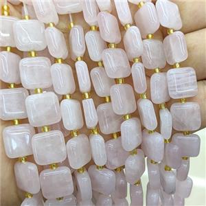 Natural Pink Rose Quartz Square Beads, approx 12mm [GB24598]