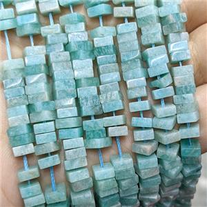 Natural Green Amazonite Square Beads, approx 6mm [GB24650]
