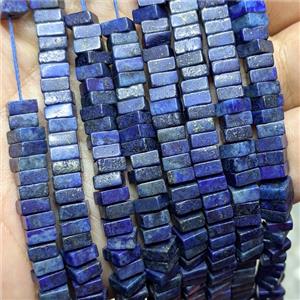 Natural Blue Lapis Lazuli Square Beads, approx 6mm [GB24652]