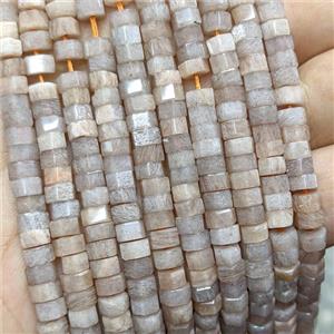 Natural Peach Sunstone Hexagon Beads, approx 6mm [GB24662]