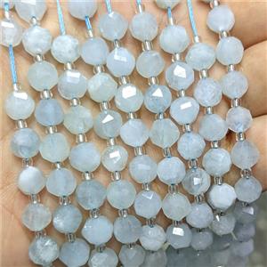 Natural Blue Aquamarine Beads Cutted Round, approx 8mm [GB24673]