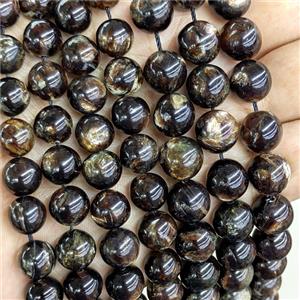 Natural Brazilian Biotite Beads GoldenBlack Smooth Round, approx 10mm [GB24680-10MM]