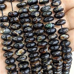 Natural Brazilian Biotite Beads GoldenBlack Smooth Rondelle, approx 5x10mm [GB24681]