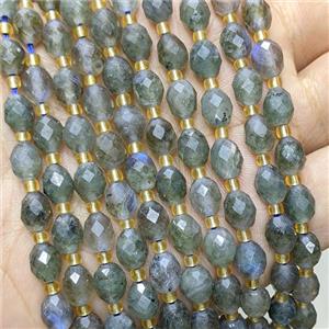 Natural Labradorite Beads Faceted Rice, approx 6-8mm [GB24692]