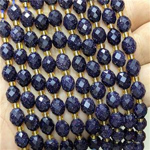 Blue Sandstone Beads Faceted Rice, approx 6-8mm [GB24702]