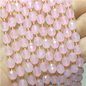 Natural Pink Rose Quartz Beads Faceted Rice, approx 6-8mm [GB24704]
