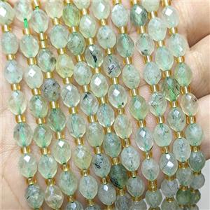 Natural Green Prehnite Beads Faceted Rice, approx 6-8mm [GB24707]