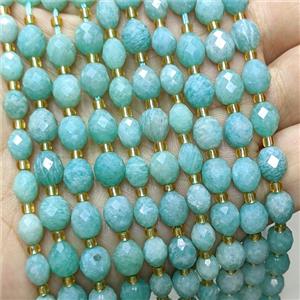 Natural Green Amazonite Beads Faceted Rice, approx 6-8mm [GB24711]