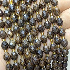 Natural Bronzite Beads Faceted Rice, approx 6-8mm [GB24713]
