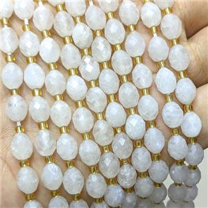 Natural White Moonstone Beads Faceted Rice, approx 6-8mm [GB24734]