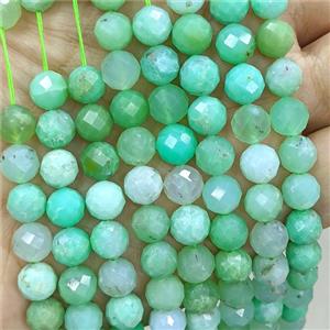 Natural Green Australian Chrysoprase Beads A-Grade Faceted Round, approx 8mm [GB24754]