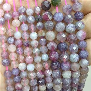 Natural Tourmaline Beads Pink Faceted Round, approx 8mm [GB24768-8MM]