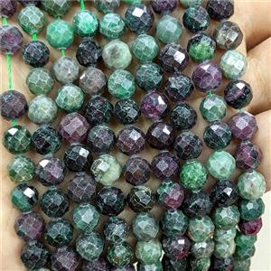 Natural Ruby In Zoisite Beads Faceted Round, approx 7mm [GB24781]