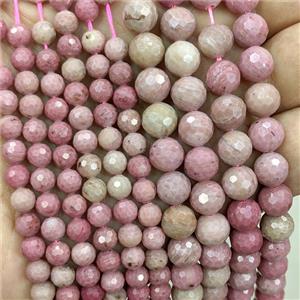 Natural Pink Wood Lace Jasper Beads Faceted Round, approx 8mm [GB24783-8MM]