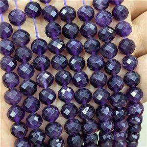Natural Purple Amethyst Beads Faceted Round, approx 8mm [GB24786]