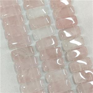 Natural Pink Rose Quartz Beads Two Holes Rectangle, approx 10-20mm, 39pcs per st [GB24790]