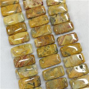 Natural Yellow Crazy Lace Agate Beads Two Holes Rectangle, approx 10-20mm, 39pcs per st [GB24791]