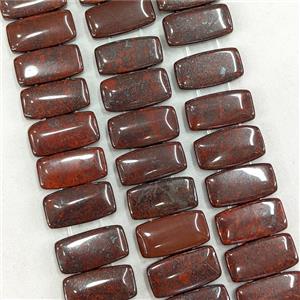 Natural Poppy Jasper Beads Two Holes Rectangle, approx 10-20mm, 39pcs per st [GB24797]