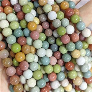 Natural Chinese Alashan Agate Beads Multicolor Alxa Smooth Round, approx 7.8mm, 56cm length [GB24801]