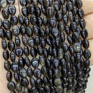Golden Obsidian Oval Beads, approx 6-8mm [GB24813]