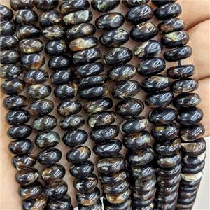 Natural Brazilian Biotite Beads Black B-Grade Smooth Rondelle, approx 5-8mm [GB24819-5X8MM]