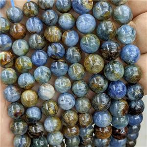Natural Kyanite Beads Blue Golden Smooth Round, approx 8mm [GB24824-8MM]