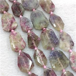 Natural Pink Tourmaline Slice Beads Freeform, approx 15-30mm [GB24851]
