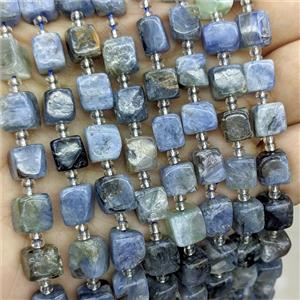 Natural Blue Kyanite Cube Beads B-Grade, approx 8mm [GB24867]