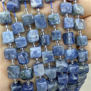 Natural Blue Kyanite Cube Beads, approx 9mm [GB24868]
