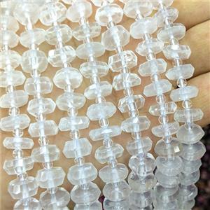 Natural Clear Crystal Quartz Beads Faceted Rondelle, approx 11mm [GB24869]