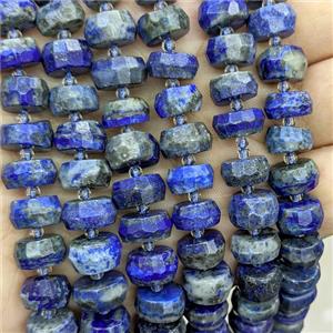 Natural Blue Lapis Lazuli Beads Faceted Rondelle, approx 11mm [GB24870]
